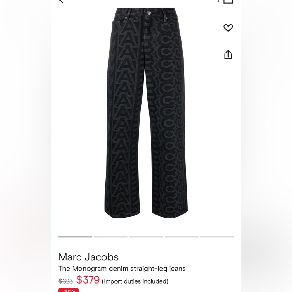Marc Jacobs Black Monogram Pants